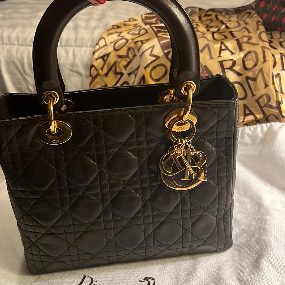 SOLD❤️❤️❤️Lady Dior Bag Cannage Quilt lamb skin - Picture 1 of 14